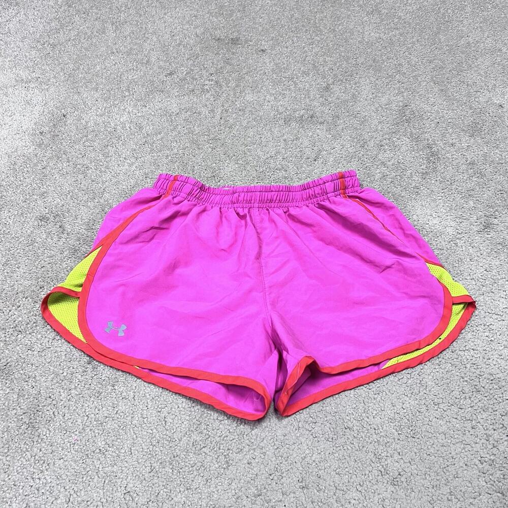 Under Armour Shorts Heat Gear Women’s Pink Elastic Waist Size Small Drawstring
